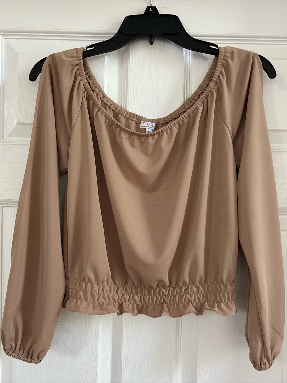 XOXO Taupe Long Open Sleeve Top
